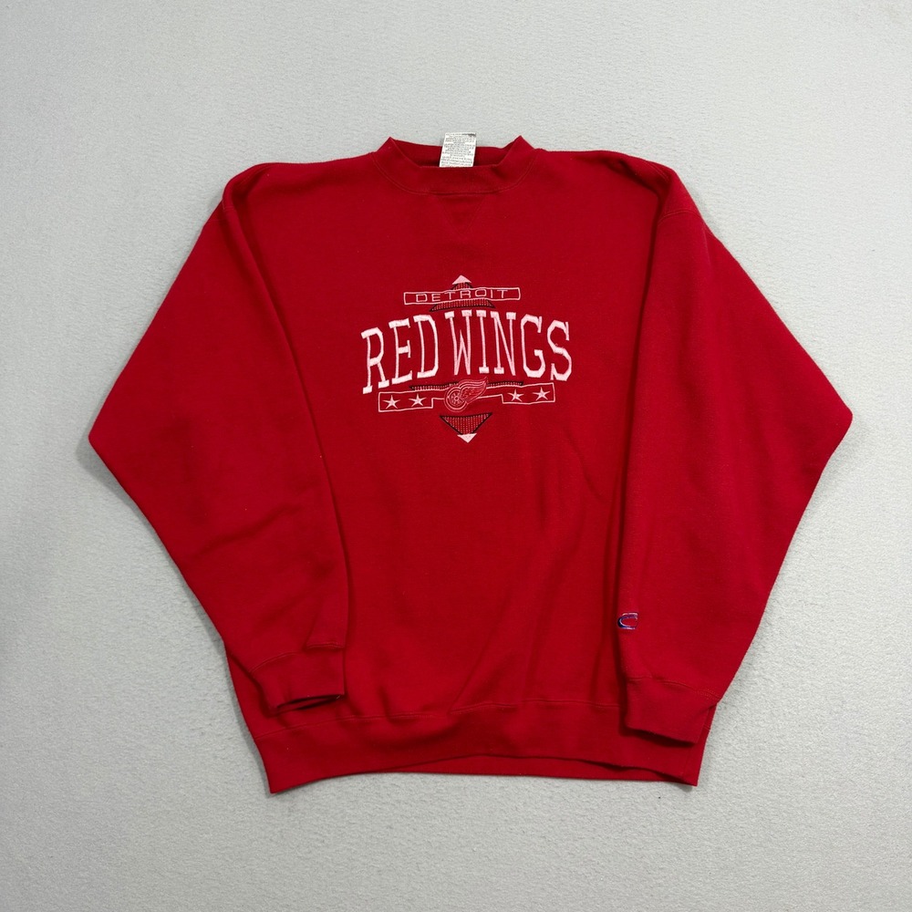 Vintage Detroit Red Wings Sweatshirt Men's XL Red 1990s Crewneck NHL Hockey 90s